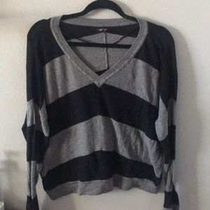 Grey striped sweater